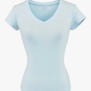 (SOLD) Sky Blue V-Neck Women's Tee - set of 2